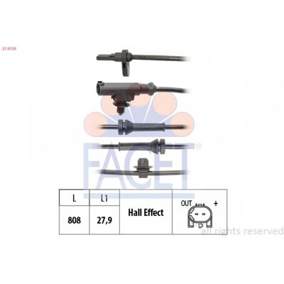 FACET 21.0120 Sensor de Velocidad de Rueda - ABS Wheel Speed Sensor FACET 21.0120 Sensor de Velocidad de Rueda - ABS Wheel Speed Sensor