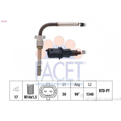 Sensor de temperatura de gases de escape FACET 22.0179 - Sensor de oxígeno Sensor de temperatura de gases de escape FACET 22.0179 - Sensor de oxígeno