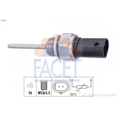 FACET Modelo 22.0257 Sensor de temperatura de gases de escape - Tipo de sensor FACET Modelo 22.0257 Sensor de temperatura de gases de escape - Tipo de sensor