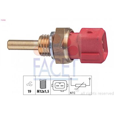 FACET 7.3155 Sonde de temperatura, líquido de refrigeración - Sensor de temperatura de refrigerante FACET 7.3155 Sonde de temperatura, líquido de refrigeración - Sensor de temperatura de refrigerante