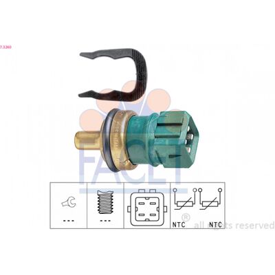 FACET 7.3260 Sensor de temperatura del líquido de refrigeración - Sensor de temperatura del líquido de refrigeración FACET 7.3260 Sensor de temperatura del líquido de refrigeración - Sensor de temperatura del líquido de refrigeración