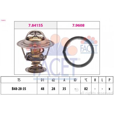 FACET 78415 Termostato - Agua, OE Italia, compatible Hyundai/Kia FACET 78415 Termostato - Agua, OE Italia, compatible Hyundai/Kia