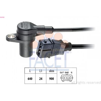 Sensor de impulsos Facet 9.0132 - Para Alfa Romeo, Iveco, Lancia - Hecho en Italia Sensor de impulsos Facet 9.0132 - Para Alfa Romeo, Iveco, Lancia - Hecho en Italia