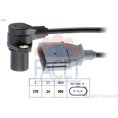 Sensor de posición del árbol de levas FACET 9.0172 - Equivalente OE Sensor de posición del árbol de levas FACET 9.0172 - Equivalente OE
