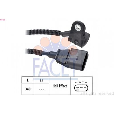 Sensor de posición del árbol de levas FACET 90423 - Equivalente OE - Hecho en Italia Sensor de posición del árbol de levas FACET 90423 - Equivalente OE - Hecho en Italia