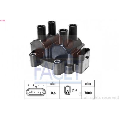 FACET 9.6496 Bobina de encendido - Bobina para Renault, Dacia, Nissan, Lada FACET 9.6496 Bobina de encendido - Bobina para Renault, Dacia, Nissan, Lada
