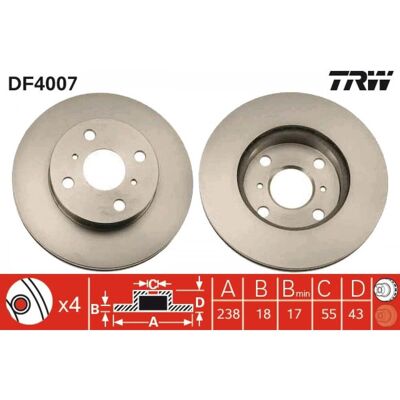 TRW Starlet Disco de freno ventilado - Disque de frein TRW Starlet Disco de freno ventilado - Disque de frein