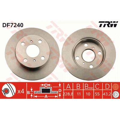 TRW Disco de freno Toyota Starlet IV 11mm 100mm - Disc Brake TRW Disco de freno Toyota Starlet IV 11mm 100mm - Disc Brake