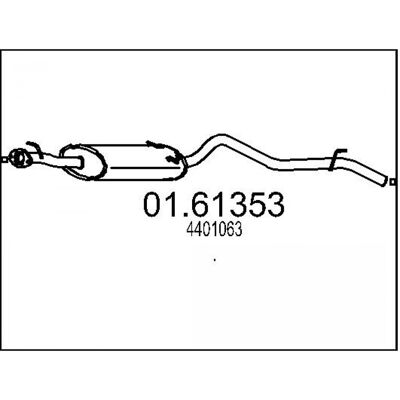 MTS - 01.61353 - FORD Ranger Mk2 - 2200 - Exhaust muffler MTS - 01.61353 - FORD Ranger Mk2 - 2200 - Exhaust muffler