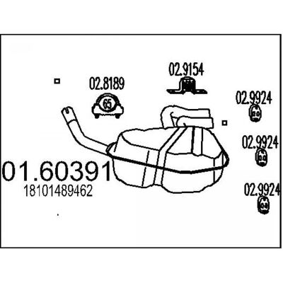 MTS - 01.60391 - 3/5 puertas - Cabrio - Exhaust muffler MTS - 01.60391 - 3/5 puertas - Cabrio - Exhaust muffler