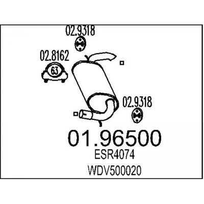 MTS 01.96500 Silenciador trasero - Sistema de escape para Land Rover Freelander I MTS 01.96500 Silenciador trasero - Sistema de escape para Land Rover Freelander I