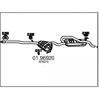 MTS 01.96920 Silenciador trasero para Fiat 2100 - Sistema de escape MTS 01.96920 Silenciador trasero para Fiat 2100 - Sistema de escape