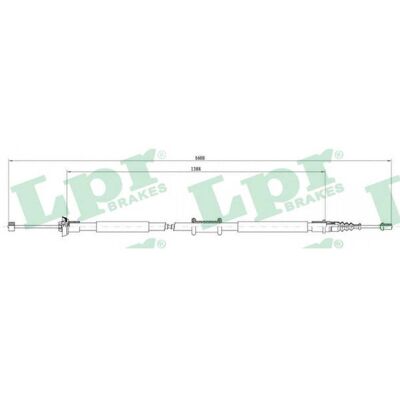 Cable de freno de mano Fiat C0198B - Trasero, 1588/1388mm Cable de freno de mano Fiat C0198B - Trasero, 1588/1388mm