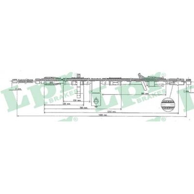 Cable de Freno de Mano Hyundai C0321B - Derecho Trasero para Accent Cable de Freno de Mano Hyundai C0321B - Derecho Trasero para Accent