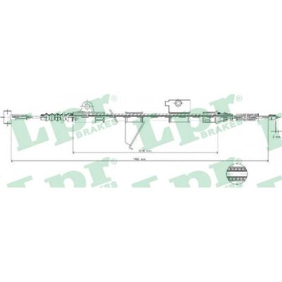 Cable de freno de mano Ford Nissan - Izquierdo trasero - Freno de tambor Cable de freno de mano Ford Nissan - Izquierdo trasero - Freno de tambor