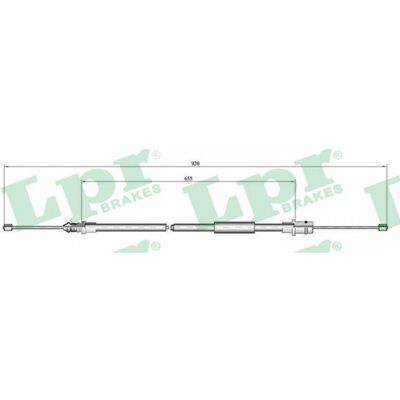 Cable de Freno de Mano Delantero Citroën Peugeot - Freno de Tambor - C0798B Cable de Freno de Mano Delantero Citroën Peugeot - Freno de Tambor - C0798B