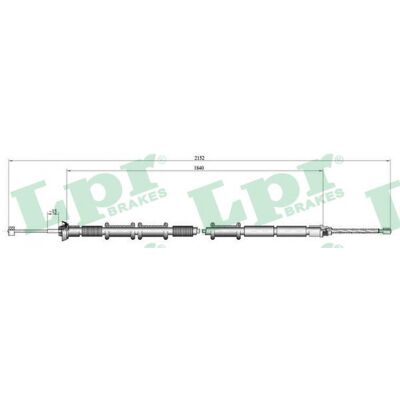 Cable de freno de mano trasero derecho Fiat Doblo Cargo - C1320B Cable de freno de mano trasero derecho Fiat Doblo Cargo - C1320B