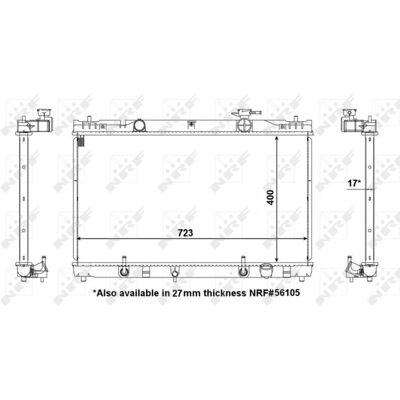 Radiador de Aluminio NRF 53587 - Enfriamiento agua/aceite Radiador de Aluminio NRF 53587 - Enfriamiento agua/aceite