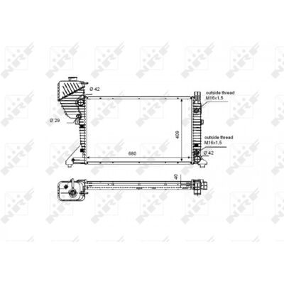Radiador de aluminio NRF 55349 - Sistema de enfriamiento Radiador de aluminio NRF 55349 - Sistema de enfriamiento