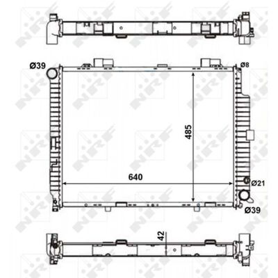 Radiador de aluminio NRF 640 485 42 - Sistema de enfriamiento del coche Radiador de aluminio NRF 640 485 42 - Sistema de enfriamiento del coche