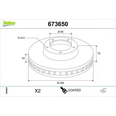VALEO 673650 - Disco de freno VALEO 673650 - Disco de freno
