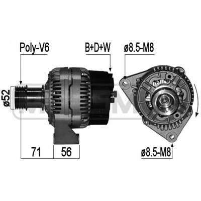 Alternador ERA 209092A - 14V 90A para SAAB 9-5, 900 II, 9-3 Alternador ERA 209092A - 14V 90A para SAAB 9-5, 900 II, 9-3