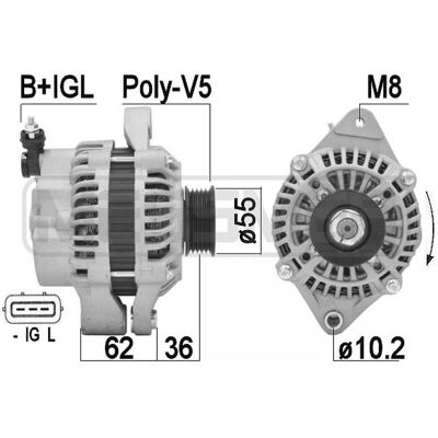 Alternador ERA 209353A - 14V 75A para Suzuki, Opel, Fiat, Vauxhall Alternador ERA 209353A - 14V 75A para Suzuki, Opel, Fiat, Vauxhall
