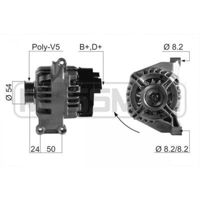 Alternador ERA 210659A - 14V 70A para FIAT, LANCIA, FORD, Abarth Alternador ERA 210659A - 14V 70A para FIAT, LANCIA, FORD, Abarth