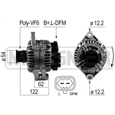 Alternador ERA 210689A - 14V 140A para Opel Astra H, Zafira B, Saab 9-3, Vauxhall Mk5 Alternador ERA 210689A - 14V 140A para Opel Astra H, Zafira B, Saab 9-3, Vauxhall Mk5