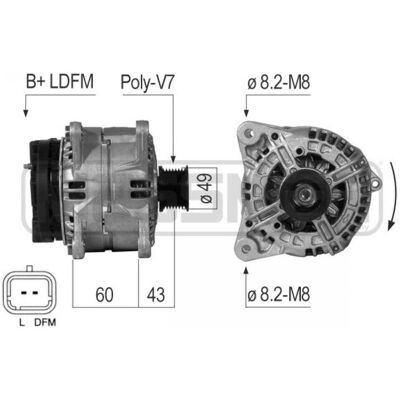 Alternador ERA 210719A - 14V, 150A para Renault, Opel, Nissan, Vauxhall Alternador ERA 210719A - 14V, 150A para Renault, Opel, Nissan, Vauxhall