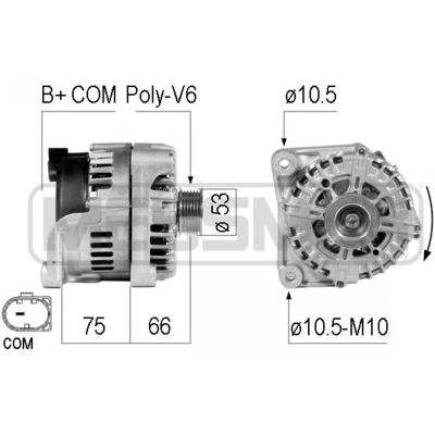 Generador ERA 210771 - 14V 180A B+COM para BMW Generador ERA 210771 - 14V 180A B+COM para BMW