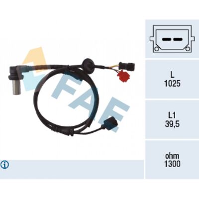 Sensor ABS inductivo del eje delantero FAE 1025 - Sensor de velocidad de rueda Sensor ABS inductivo del eje delantero FAE 1025 - Sensor de velocidad de rueda