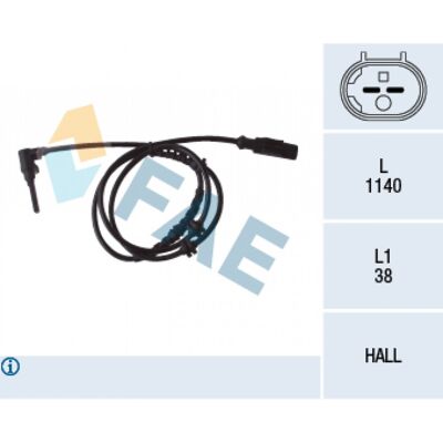 FAE 8435050643259 - Sensor de velocidad de rueda ABS - Eje delantero FAE 8435050643259 - Sensor de velocidad de rueda ABS - Eje delantero