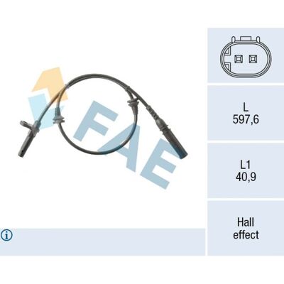 Sensor ABS FAE 78564 - Principio Hall para BMW X5, X6 Sensor ABS FAE 78564 - Principio Hall para BMW X5, X6