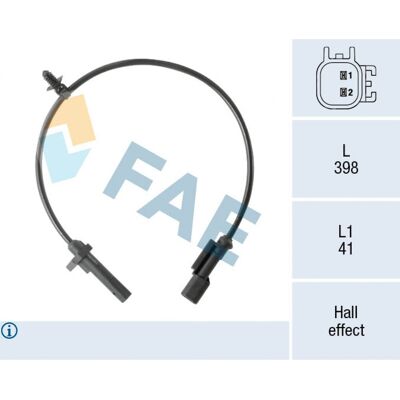 Sensor ABS FAE 78570 - Principio Hall para Ford Transit Sensor ABS FAE 78570 - Principio Hall para Ford Transit