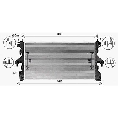Radiador de aluminio CN2320 PRASCO - Sistema de enfriamiento para Fiat, Peugeot, Citroën Radiador de aluminio CN2320 PRASCO - Sistema de enfriamiento para Fiat, Peugeot, Citroën