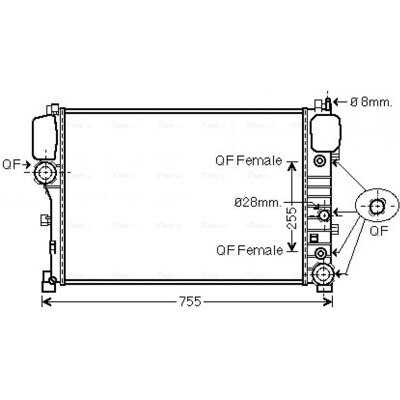Radiador de aluminio PRASCO MS2447 - Aletas soldadas - Mercedes-Benz Clase S Radiador de aluminio PRASCO MS2447 - Aletas soldadas - Mercedes-Benz Clase S
