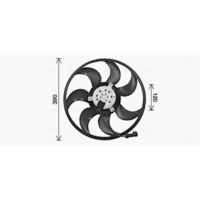 PRASCO OL7737 Ventilador - 7 Aspas, 391mm, 12V PRASCO OL7737 Ventilador - 7 Aspas, 391mm, 12V