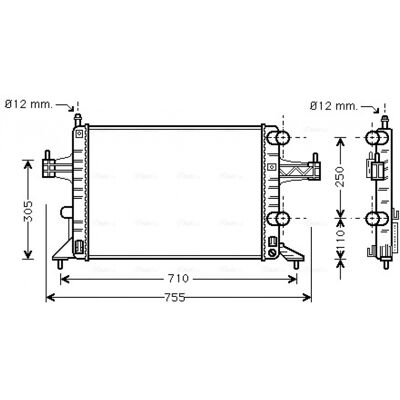 Radiador de aluminio PRASCO OLA2303 - Enfriamiento del motor Radiador de aluminio PRASCO OLA2303 - Enfriamiento del motor