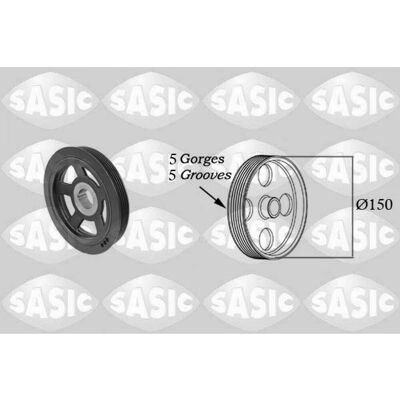 Polea de motor Sasic Hyundai Kia - 150mm, 5 ranuras Polea de motor Sasic Hyundai Kia - 150mm, 5 ranuras