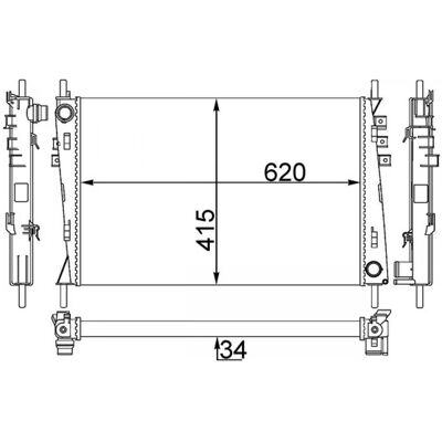 MAHLE CR 1348 000S Radiador de motor - Enfriamiento del motor MAHLE CR 1348 000S Radiador de motor - Enfriamiento del motor