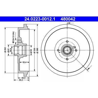 ATE Tambor de Freno Passat B3/B4 - Metal, 290mm, Par ATE Tambor de Freno Passat B3/B4 - Metal, 290mm, Par