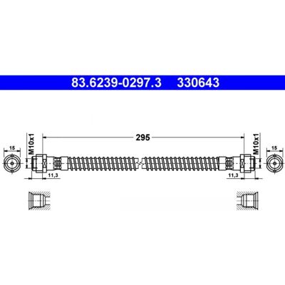 Ate Modelo 83.6239-0297.3 Manguera de Freno Flexible - Pieza de Freno Ate Modelo 83.6239-0297.3 Manguera de Freno Flexible - Pieza de Freno