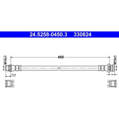 Ate Modelo 4423000QAD Manguera de freno - Manguera de freno Ate Modelo 4423000QAD Manguera de freno - Manguera de freno