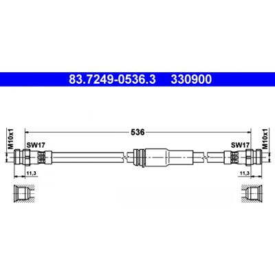 Ate Modelo 83.7249-0536.3 Manguera de Freno - Eje Frontal Ate Modelo 83.7249-0536.3 Manguera de Freno - Eje Frontal