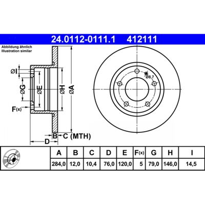 ATE Disco de Freno BMW Serie 5 E28 284mm - Disco de Freno ATE Disco de Freno BMW Serie 5 E28 284mm - Disco de Freno