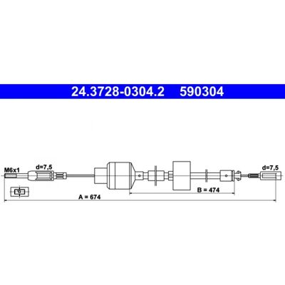 ATE 24.3728-0304.2 Cable de Embrague - CITROËN BX 5 puertas ATE 24.3728-0304.2 Cable de Embrague - CITROËN BX 5 puertas