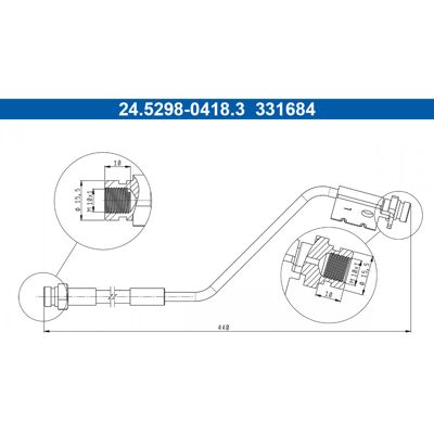 Manguera de freno azul ATE - Hyundai ix20, Kia Venga - 440mm, M10x1 Manguera de freno azul ATE - Hyundai ix20, Kia Venga - 440mm, M10x1