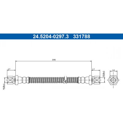 Manguera de freno Porsche - Rosca M10x1 - 295mm Manguera de freno Porsche - Rosca M10x1 - 295mm