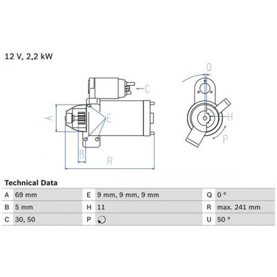 BOSCH 0 986 023 960 Arrancador - BMW: Serie 3, X5, Serie 5 BOSCH 0 986 023 960 Arrancador - BMW: Serie 3, X5, Serie 5